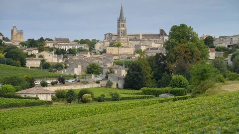 Beautiful town of Saint-Emilion, Gironde, Aquitaine, France (A UNESCO World Heri Stock Footage 70418853
