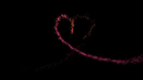 Beautiful traced red heart made of enchanted particles. Stock-Footage 34306202