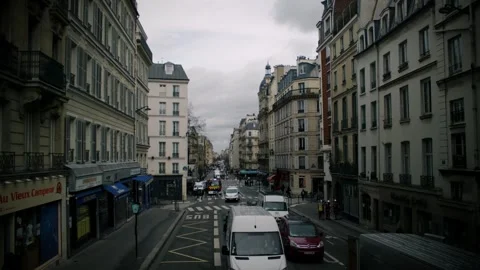 Beautiful Tracking Shot Through Busy Paris Streets Stock Footage 276190353