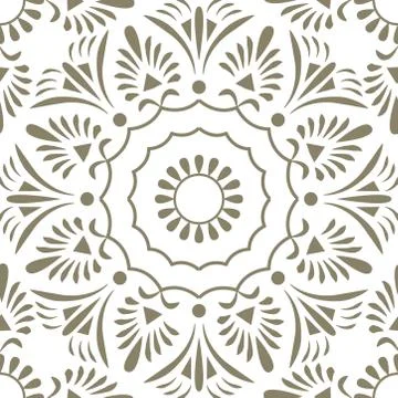 Beautiful traditional seamless pattern in grey texture. premium texture. Stock Illustration