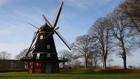 Beautiful traditional windmill Stock Footage 85103381