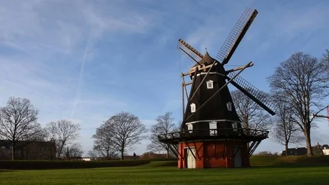 Beautiful traditional windmill Stock Footage 85414964