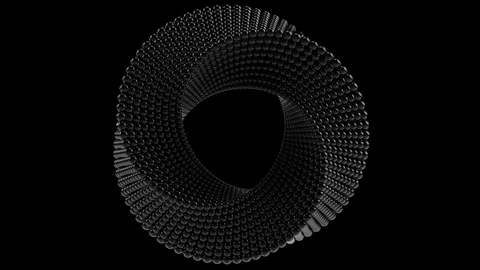Beautiful transforming Mobius torus made of balls. 3D graphics related loopable Video stock 94392979