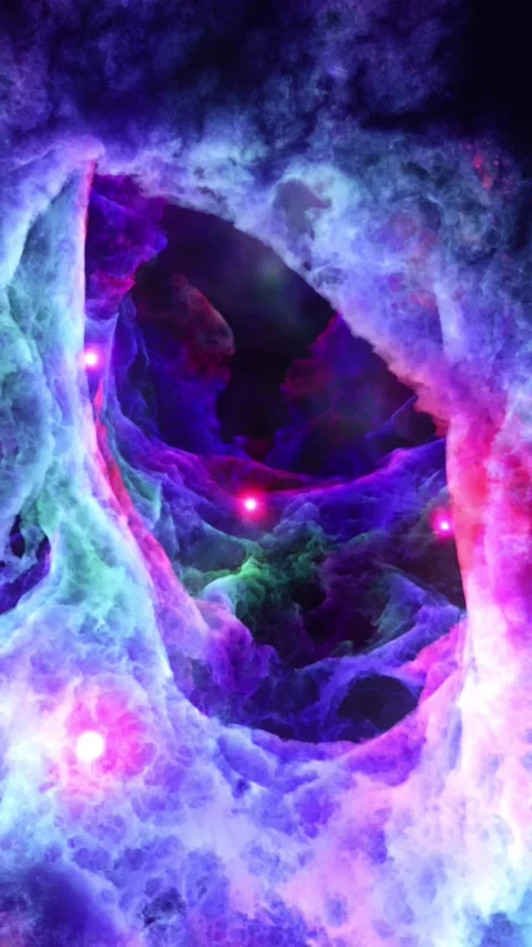 Beautiful travel in deep space. vertical video Stock Footage 259921255