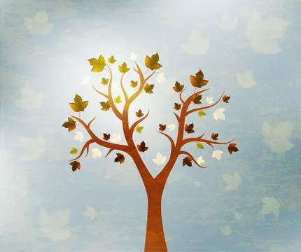 Beautiful tree design background Stock Illustration