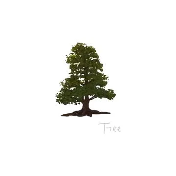 Beautiful tree on isolated background. Vector illustration Stock Illustration