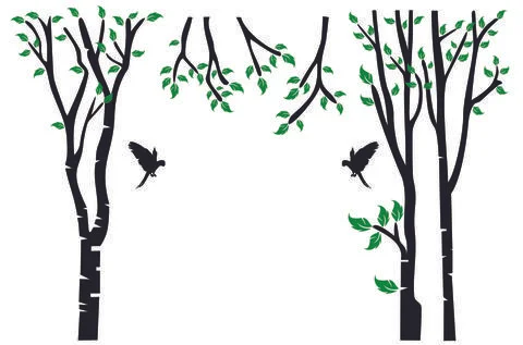 Beautiful tree wall sticker Stock Illustration