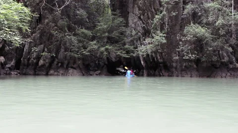 Beautiful trip in the lagoon Stock Footage 47698818