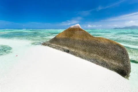 The beautiful tropical beach Anse Source D'Argent in La Digue, Seychelles wit Stock Photos