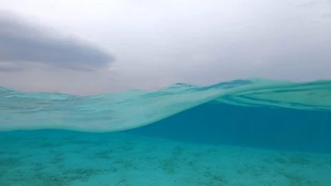 A beautiful tropical beach, half under water - half above water. Vidéo 90879832