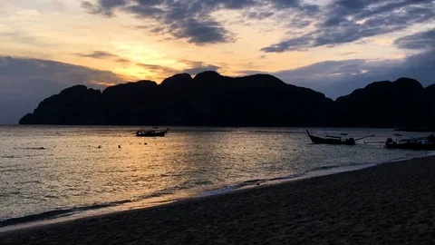 Beautiful Tropical Beach In The Phi Phi Island, Krabi, Thailand. Stock Footage 92422423