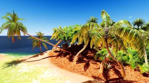 Beautiful tropical island 库存插图