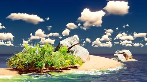 Beautiful tropical island Stock Illustration