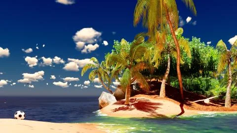 Beautiful tropical island Stock Illustration