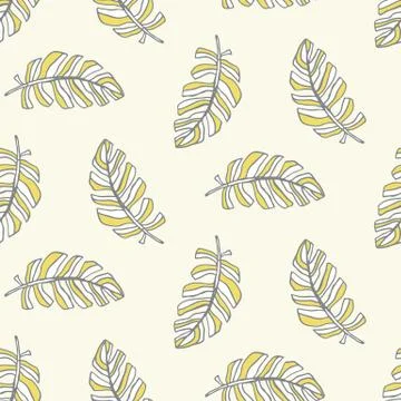 Beautiful tropical leaves seamless pattern Stock Illustration