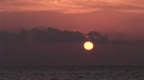 Beautiful Tropical Sunset dramatic sky Stock Footage 479855