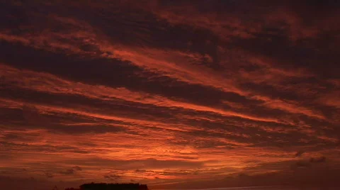 Beautiful Tropical Sunset dramatic sky Stock Footage 480408