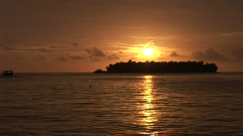 Beautiful Tropical Sunset dramatic sky Stock Footage 481383
