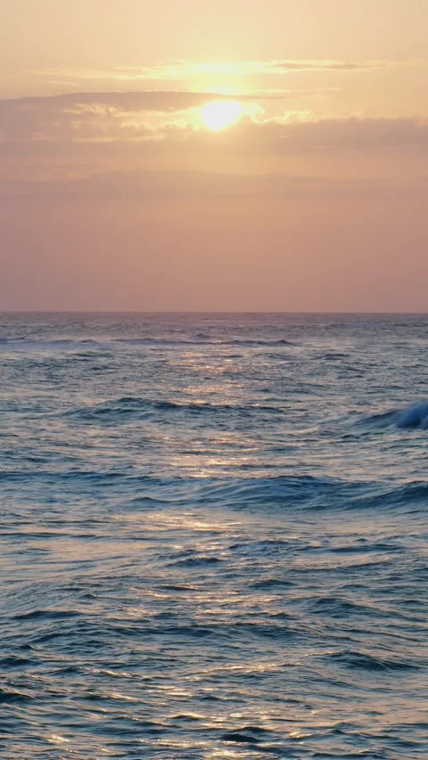 Beautiful Tropical Sunset with reflection sunlight on Ocean water. Stock Footage 277558369
