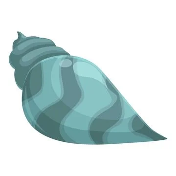 Beautiful turquoise shell lying on white background with wavy stripes Stock Illustration