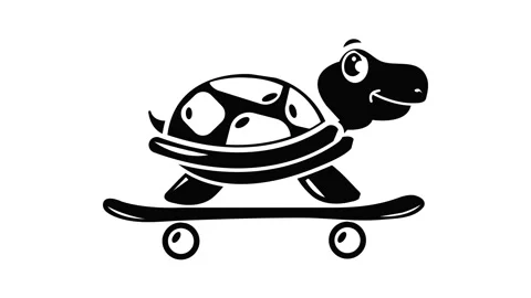 Beautiful turtle icon animation Stock Footage 156244166