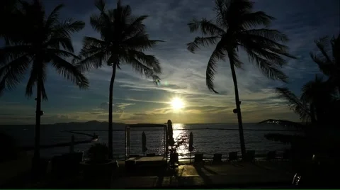 Beautiful twilight light during sunset in Pattaya Video stock 55391460