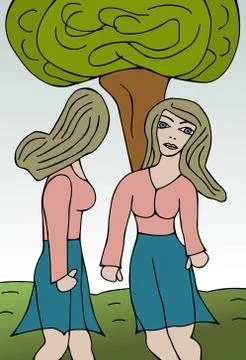 The beautiful twins Stock Illustration