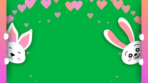 Beautiful two white bunny in joy mood and easter love spreading concept Stock Footage 266788011