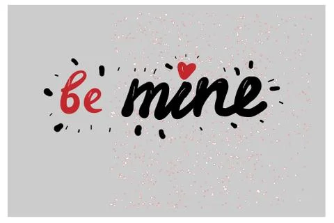 Beautiful typography background with hand drawn word I love you. Handmade vector Stock Illustration