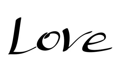Beautiful typography background with hand drawn word Love. Handmade vector mo Stock Illustration