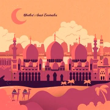 Beautiful UAE scenery Stock Illustration