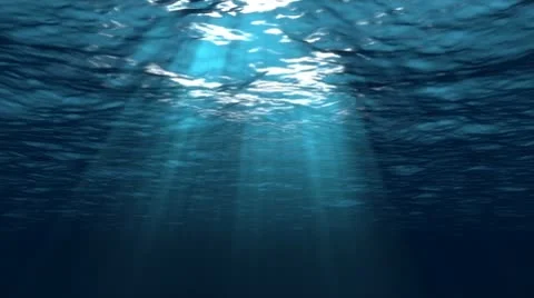 Beautiful Underwater Scene With Sun Rays Seamlessly Looping HD Stockbeeldmateriaal 10590194