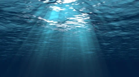 Beautiful Underwater Scene With Sun Rays Seamlessly Looping 4K UHD Video stock 35219987