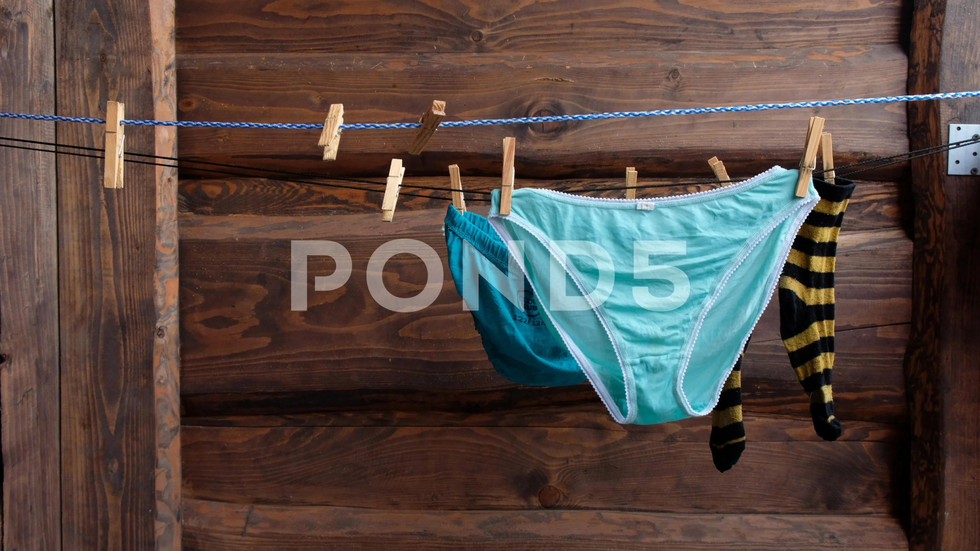 Beautiful underwear dries outside. Women, Stock Video