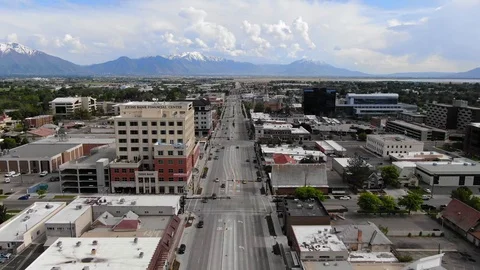 Beautiful Utah County Sunny Orem Downtown Provo Summer Wasatch Range Uinta Stock Footage 109539986