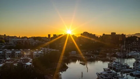 Beautiful Vancouver Sunset Time Lapse 4K 1080p Stock Footage 78120926
