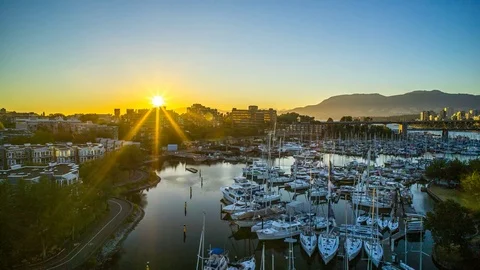 Beautiful Vancouver Sunset Time Lapse 4K 1080p Stock Footage 78120963