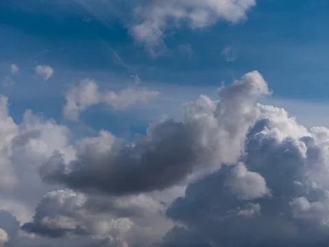 Beautiful various forms clouds in the high sky Stock Photos