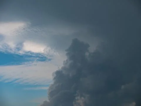 Beautiful various forms clouds in the high sky Foto stock