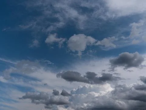 Beautiful various forms clouds in the high sky Fotos Stock