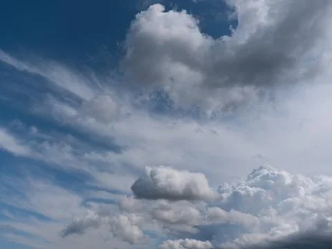 Beautiful various forms clouds in the high sky Stock Photos