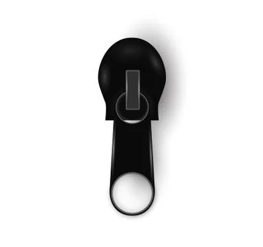 Beautiful vector closed and open zip detail, buckle. Fastens with a zipper.metal Stock Illustration