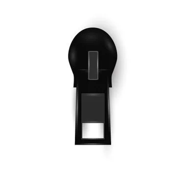 Beautiful vector closed and open zip detail, buckle. Fastens with a zipper.metal Stock Illustration