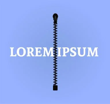 Beautiful vector closed and open zip detail, buckle. Fastens with a zipper.metal Stock Illustration