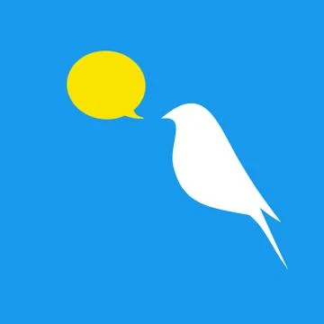 Beautiful vector flat silhouette of the bird Stock Illustration