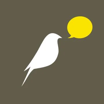 Beautiful vector flat silhouette of the bird Stock Illustration