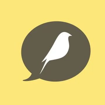 Beautiful vector flat silhouette of the bird Stock Illustration
