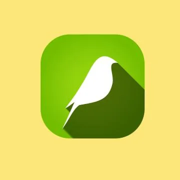 Beautiful vector flat silhouette of the bird Stock Illustration