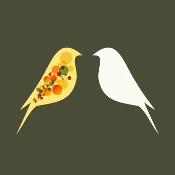 Beautiful vector flat silhouette of the bird Stock Illustration