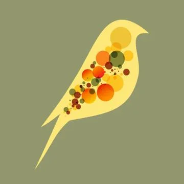 Beautiful vector flat silhouette of the bird Stock Illustration